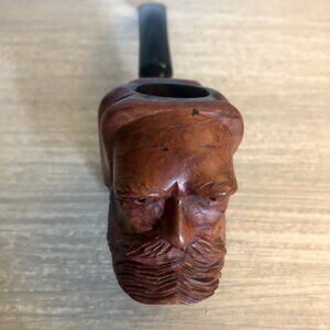 Butz-Choquin Hand-Carved Wood Tobacco Pipe Figural Man - Smoked